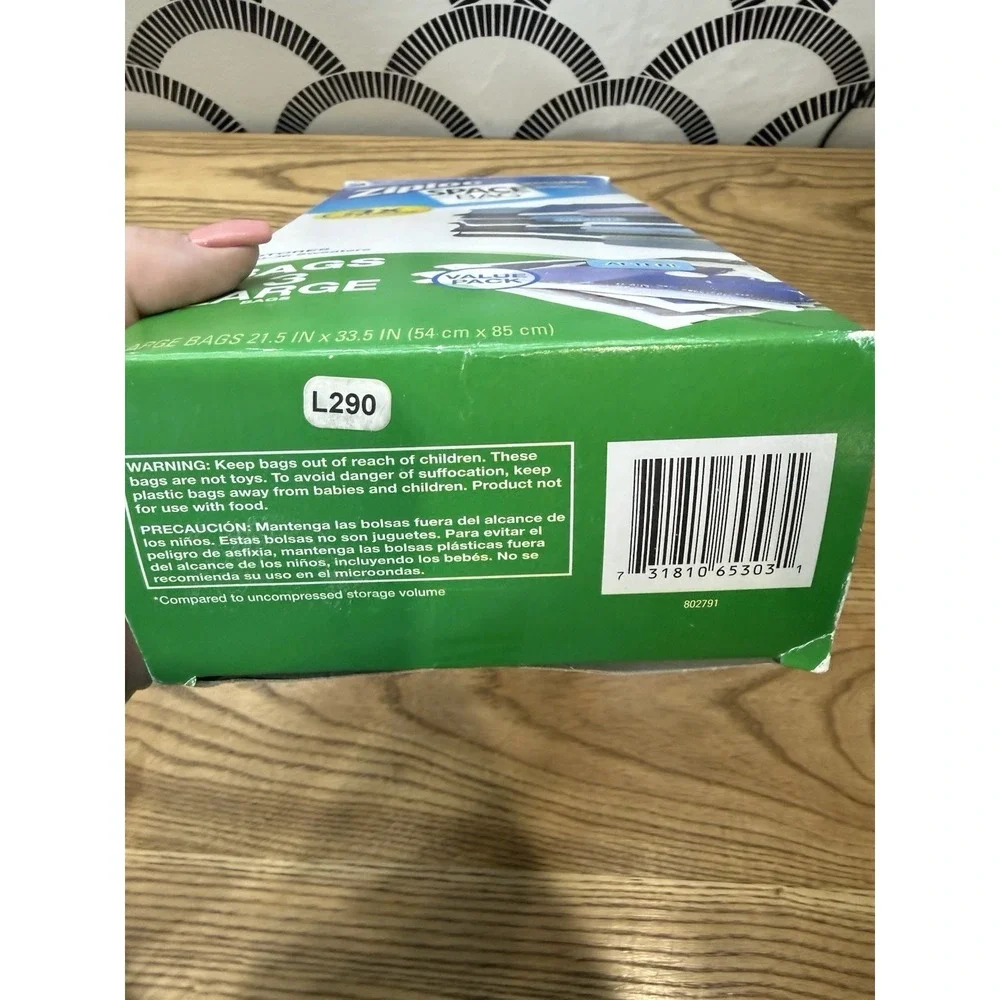 Ziploc Space Bag Vacuum Storage Bags Large 21.5x33.5